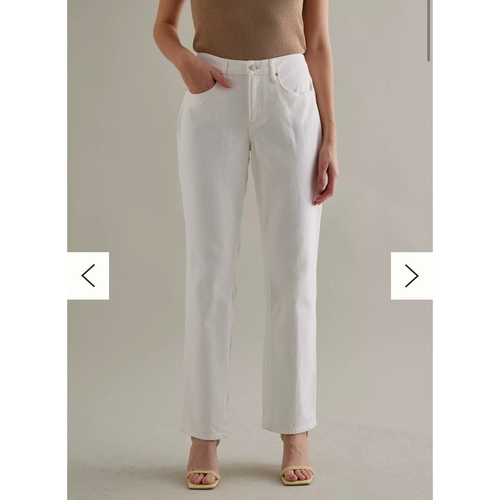 PAIGE Relaxed Noella Straight Leg Jeans Tonal Ecru White Size 25 slight defect